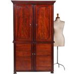 Victoriaanse Vierdeurs-kast met schijn-ladenfronten in de on, Ophalen of Verzenden