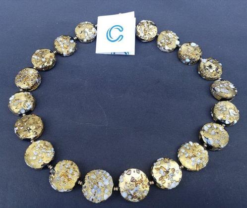 24 karaat - Geel goud, Murano - Halsketting, Antiek en Kunst, Antiek | Glas en Kristal