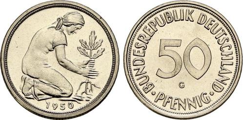 50 Pfennige 1950 G Brd, Postzegels en Munten, Munten | Europa | Niet-Euromunten, Verzenden