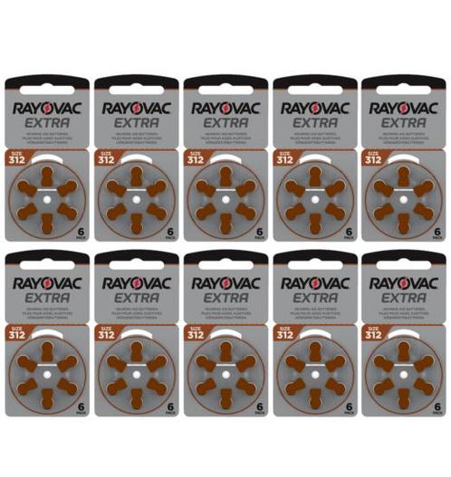 Rayovac Hoorapparaat batterij 312AU bruin (60 stuks), Diversen, Verpleegmiddelen, Nieuw, Ophalen of Verzenden