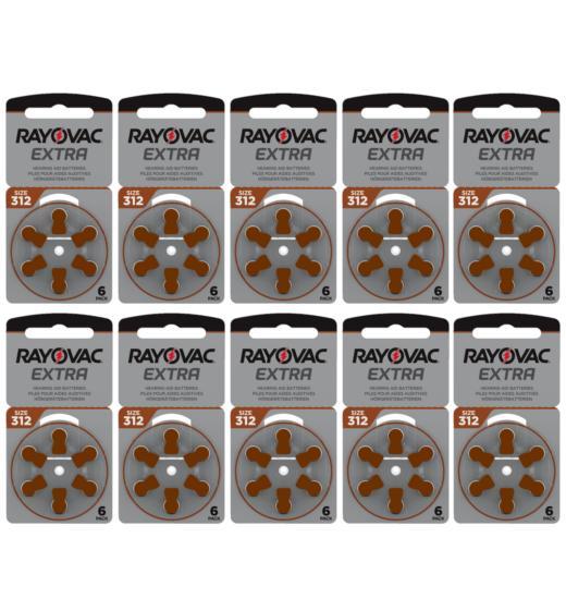 Rayovac Hoorapparaat batterij 312AU bruin (60 stuks), Diversen, Verpleegmiddelen, Nieuw, Ophalen of Verzenden