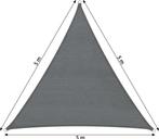 2dekans | tectake - Driehoekig zonneluifel van polyethyleen,, Tuin en Terras, Ophalen of Verzenden, Zo goed als nieuw