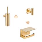Toilet accessoires set Mat goud design, Verzenden, Nieuw