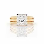 Ring - 14 karaat Geel goud - 4.00ct. tw. Diamant (Lab-grown), Sieraden, Tassen en Uiterlijk, Ringen, Nieuw