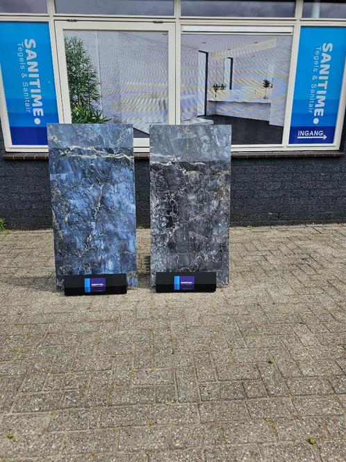 Vloertegels blauw marmerlook hoogglans Goud wandtegel 60x120, Doe-het-zelf en Verbouw, Tegels, 60 cm of meer, 60 cm of meer, Nieuw