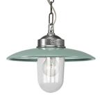 Kettinglamp Solingen groen glazen stolp verandalamp hanglamp, Huis en Inrichting, Lampen | Hanglampen, Nieuw, Verzenden