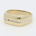 Ring - 8 karaat Geel goud, Witgoud Diamant (Natuurlijk), Sieraden, Tassen en Uiterlijk, Ringen, Nieuw