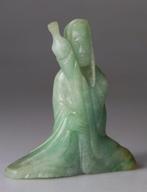 Onsterfelijk beeld in jade jadeïet - Jade, Vert Pomme - Pale, Antiek en Kunst
