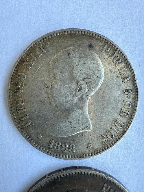 Spanje. Alfonso XIII (1886-1931). 5 Pesetas 1888*88 -1889-, Postzegels en Munten, Munten | Europa | Niet-Euromunten