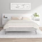vidaXL Hoofdbord met kastjes bewerkt hout wit, Verzenden, Nieuw, Wit, Hout