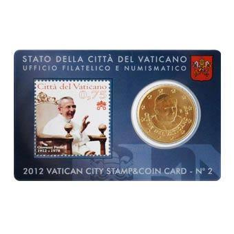 Vaticaan 50 Cent Coincard + Postzegel 2012, Postzegels en Munten, Munten | Europa | Euromunten, Verzenden