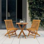 vidaXL 3-delige Tuinset massief teakhout, Tuin en Terras, Tuinsets en Loungesets, Verzenden, Nieuw, Hout, Tuinset