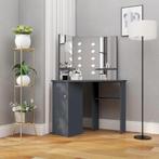vidaXL Hoekkaptafel met LED 111x54x141,5 cm grijs, Huis en Inrichting, Tafels | Kaptafels, Verzenden, Nieuw
