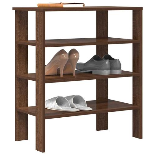 vidaXL Schoenenrek 61x32x70 cm bewerkt hout bruin eikenkleur, Huis en Inrichting, Kasten | Schoenenrekken, Nieuw, Verzenden