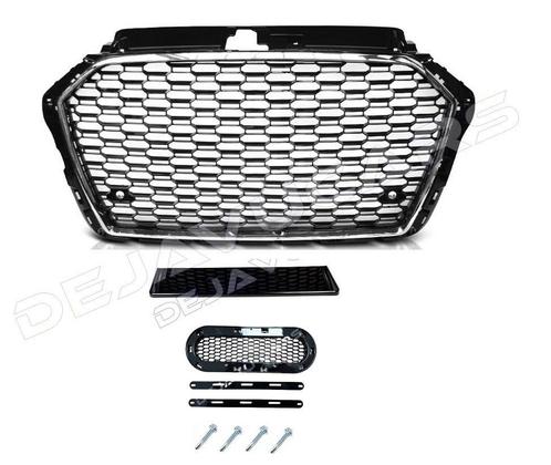 RS3 Look Front Grill Black/Chrome voor Audi A3 8V / S line /, Auto diversen, Tuning en Styling, Ophalen of Verzenden