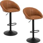WOLTU Barkruk - Barstoelen - Draaibaar - Set van 2 - Bruin, Verzenden, Nieuw
