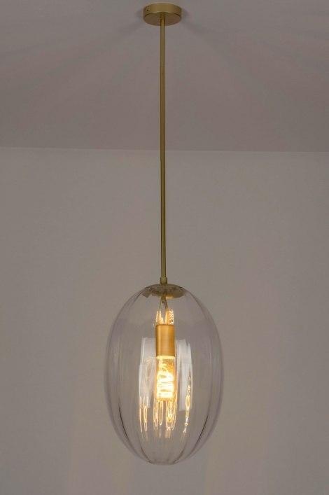 Rietveld Hanglampen - Goud - Glas, Metaal, Huis en Inrichting, Lampen | Hanglampen, Verzenden
