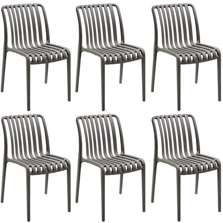 Tuinstoelen Alcudia, weerbestendig, stapelbaar - antraciet,, Tuin en Terras, Overige Tuin en Terras, Verzenden