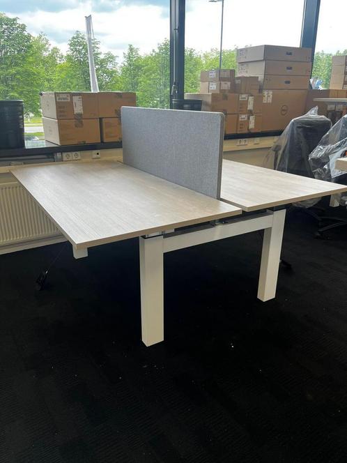 Refurbished duo werkplek, zit sta bureau, Huis en Inrichting, Bureaus, Stabureau, Zo goed als nieuw, In hoogte verstelbaar, Verzenden