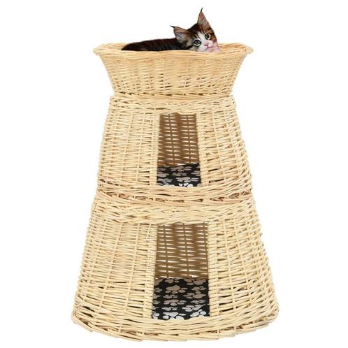 vidaXL 3-delige Kattenmandset met kussens 47x34x60cm, Dieren en Toebehoren, Katten-accessoires, Nieuw, Verzenden