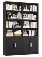 Boekenkast 12 Vakken met 4 Deuren – Staand Opbergrek 185 cm, Verzenden, Nieuw