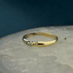 Bicolor gouden solitair ring met diamant; 0,04 ct. | Heren, Gebruikt, Overige kleuren, 20 of groter, Heer