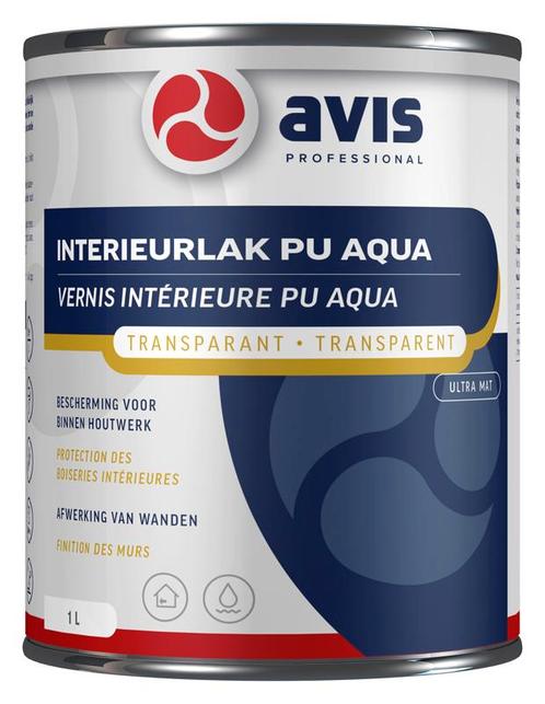 Avis interieurlak pu aqua ultramat, 1 liter, Doe-het-zelf en Verbouw, Verf, Beits en Lak, Nieuw, Verzenden