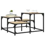 vidaXL Salontafel 68x68x40 cm bewerkt hout sonoma, 50 tot 100 cm, Verzenden, Vierkant, Nieuw