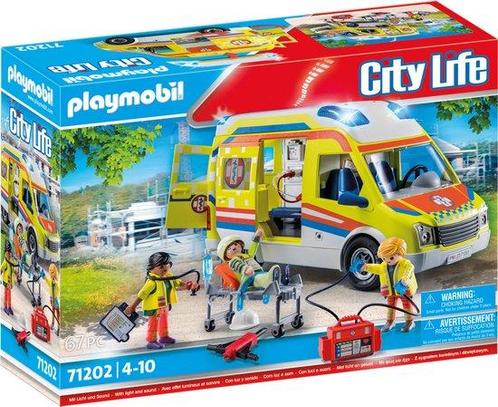PLAYMOBIL City Life Ambulance met licht en geluid - 71202, Kinderen en Baby's, Speelgoed | Playmobil, Nieuw, Verzenden