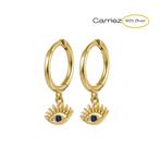 925 Zilver en goud vergulde evil eye oorringen, Sieraden, Tassen en Uiterlijk, Verzenden, Nieuw, Zilver