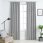 vidaXL Gordijnen verduisterend met haken 2 st 140x175 cm, Verzenden, Nieuw, Grijs
