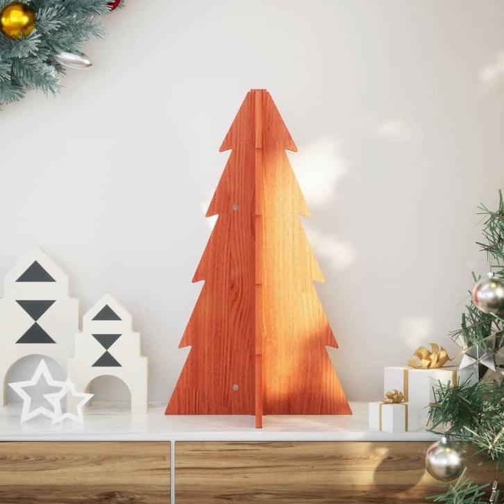 vidaXL Kerstdecoratie kerstboom 69,5 cm massief grenenhout, Diversen, Kerst, Nieuw, Verzenden