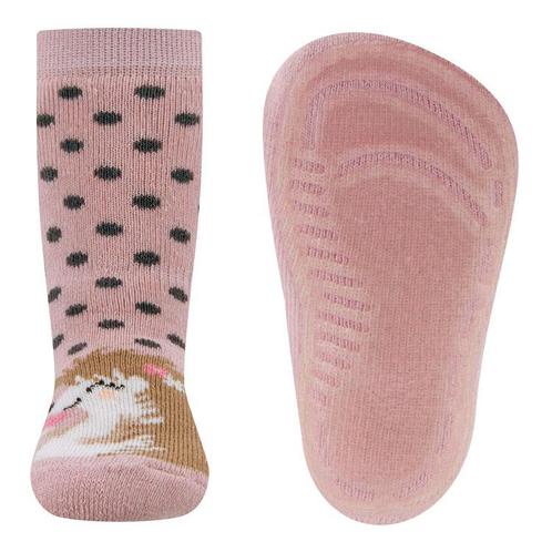 Antislipsok Ewers - Egeltje & Stippen Donkergrijs - Oudroze, Kinderen en Baby's, Kinderkleding | Schoenen en Sokken, Meisje, Nieuw