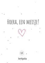 Wenskaart - Hoera een Meisje (Brievenbus Cadeaus), Ophalen of Verzenden, Nieuw