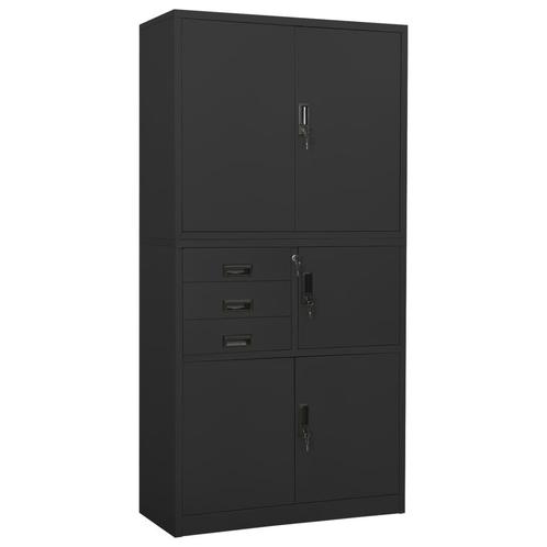 vidaXL Kantoorkast 90x40x180 cm staal antracietkleurig, Huis en Inrichting, Kasten | Overige, Nieuw, Verzenden