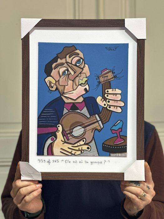 Aket Kubic (1989) - 339 OF 365 : ELLE EST OU TA GROUPIE,, Antiek en Kunst, Kunst | Schilderijen | Modern