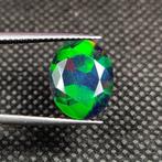 *Geen Veilingreserve* 3,12 Ct Natuurlijke Zwarte Vuur Opal -, Verzamelen, Mineralen en Fossielen