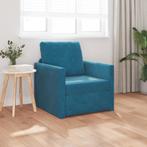 vidaXL Floor Sofa Bed 2-in-1 Blauw 74x77x81 cm Velvet, Huis en Inrichting, Banken | Bankstellen, Verzenden, Nieuw, Stof, Minder dan 150 cm