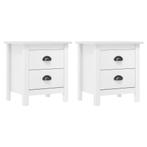 vidaXL Nachtkastjes 2 st Hill 46x35x49,5 cm grenenhout wit, Huis en Inrichting, Slaapkamer | Nachtkastjes, Verzenden, Nieuw, 45 tot 65 cm