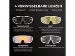 CRNK Hawkeye - Fietsbril - 4 Verwisselbare lenzen UV400 -, Verzenden, Nieuw