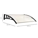 TRUUSK Luifel Voordeurluifel 100 X 80 Cm Luifel Luifel Polyc, Verzenden, Nieuw