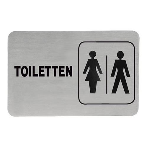 Infobord man/vrouw/toiletten RVS zelfklevend 11x6cm EMGA, Zakelijke goederen, Horeca | Keukenapparatuur, Nieuw in verpakking, Verzenden