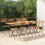 vidaXL Bistrostoelen 8 st inklapbaar massief teakhout en, Verzenden, Nieuw, Hout