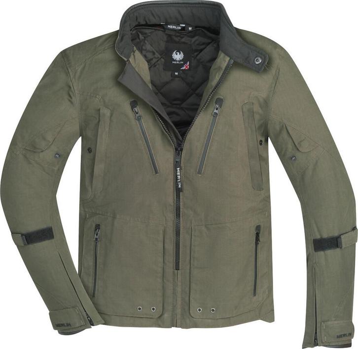 Merlin Exile D3O Explorer Dark Khaki Textiele Motorjas, Motoren, Kleding | Motorkleding, Heren, Nieuw met kaartje, Jas | textiel