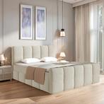 Boxspringbed Manitoba - Bouclé stof - 180 x 200 cm - Beige, Verzenden, Nieuw