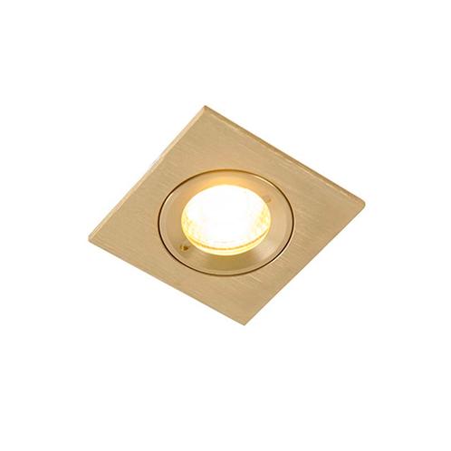 Moderne inbouwspot goud vierkant IP44 - Xena, Tuin en Terras, Buitenverlichting, Nieuw, Minder dan 50 watt