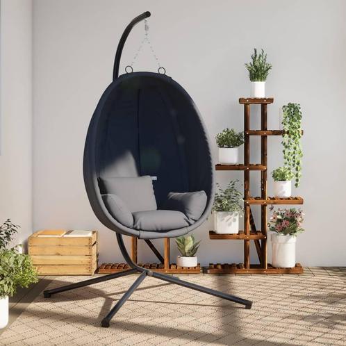 vidaXL Hangstoel met standaard stof en staal, Tuin en Terras, Tuinbanken, Nieuw, Verzenden