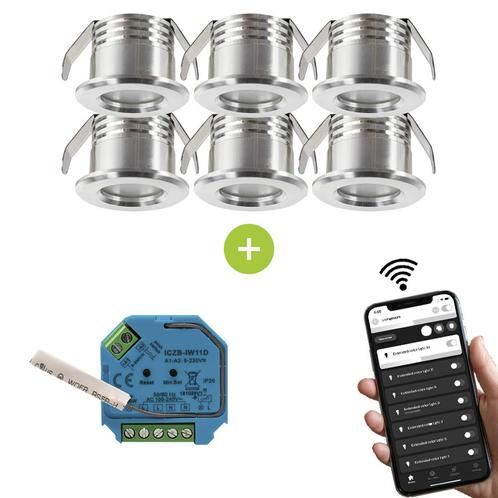 Smart LED Veranda inbouwspots Ø31mm 1.5 W Dimbaar Zilver 6, Huis en Inrichting, Lampen | Plafondlampen, Ophalen of Verzenden