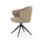 Stoel Eleonora CONNER Bruin *NIEUW* Eetkamerstoel, Bruin, Nieuw, Stof, Eén