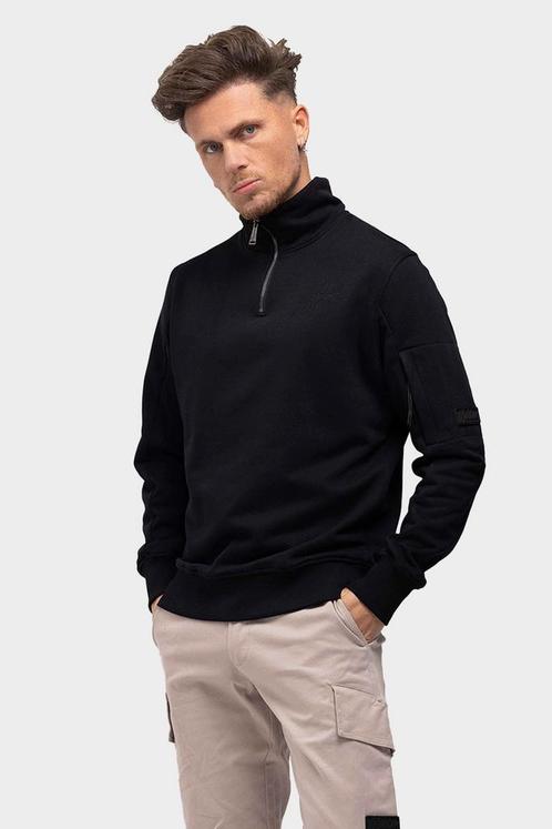 Malelions Pocket Quarter Zip Sweater Heren Zwart, Kleding | Heren, Truien en Vesten, Zwart, Nieuw, Verzenden